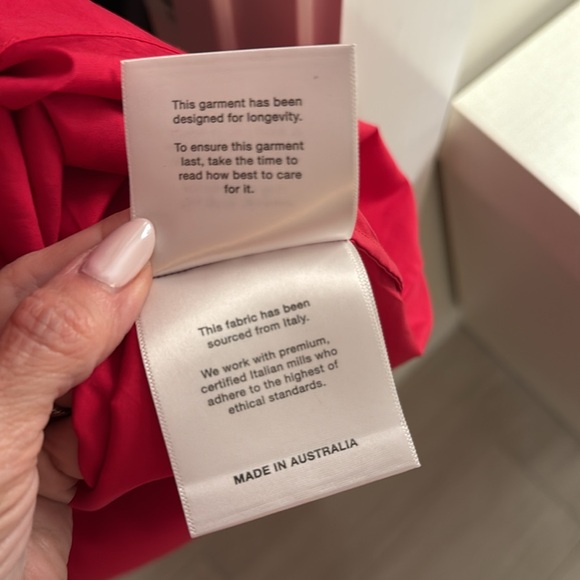 Esse Studios Red Italian Cotton Cutout Dress- US6 - Picture 9 of 14